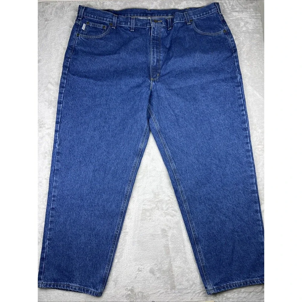 Carhartt Relaxed Fit Mens Blue Denim Jeans 50x30 b17